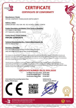 FRP Line Composite CTP tanklar için uygunluk sertifikası önizlemesi